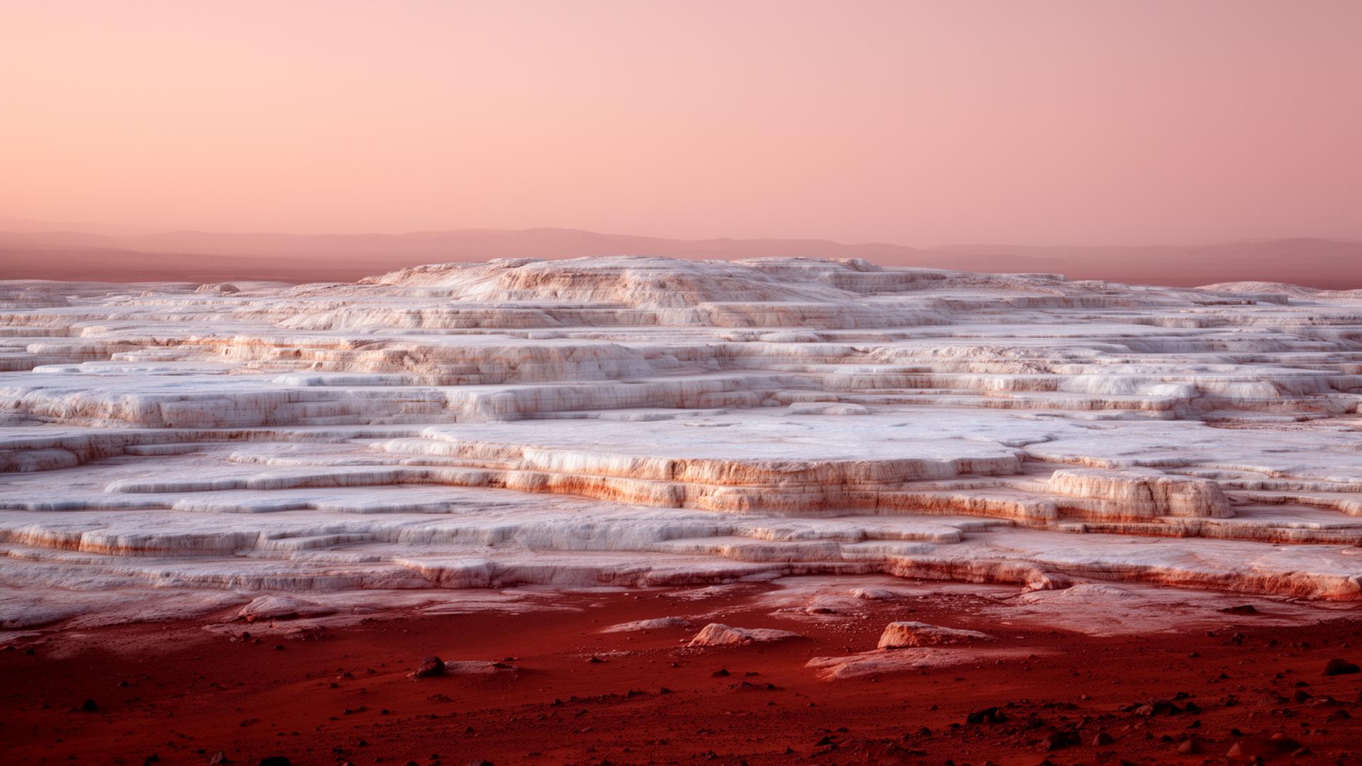Layered ice at the Martian polar cap